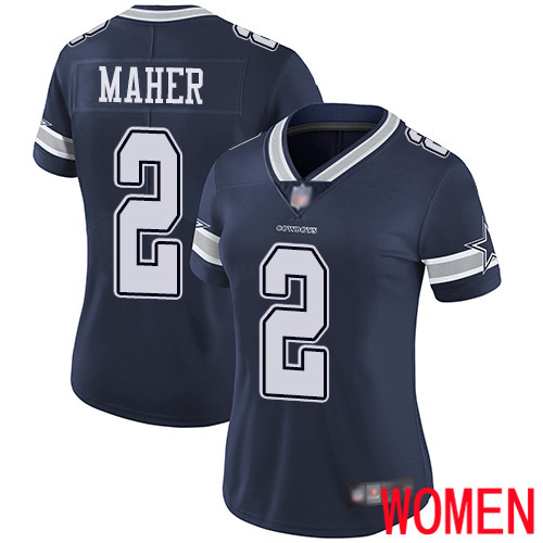 Women Dallas Cowboys Limited Navy Blue Brett Maher Home #2 Vapor Untouchable NFL Jersey->youth nfl jersey->Youth Jersey